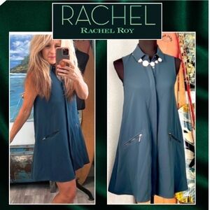 ⭐️Rachel,Rachel Roy,Rich Green BabyDoll Dress wZipper Pockets,Excellent Con.